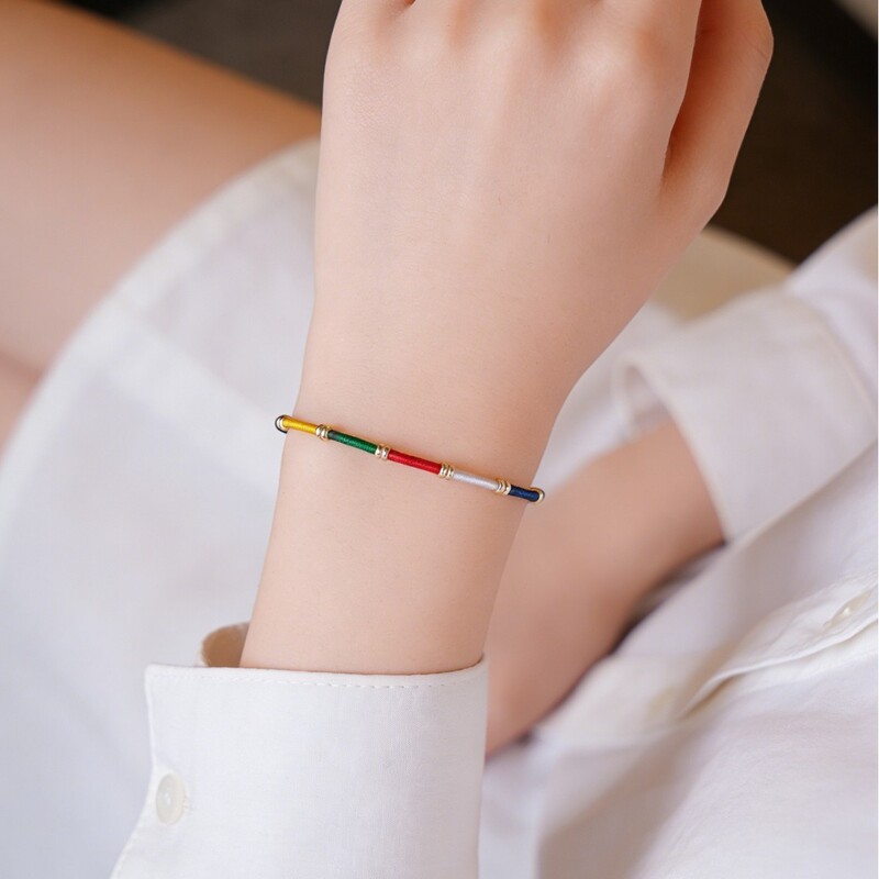 Five-Way Fortune God Handmade Braided Bracelet for Men and Women, Artistic Retro Ethnic Style Original Design Five Wisdoms Red String Bracelet Five-Way Fortune God Handmade Braided Bracelet for Men and Women, Artistic Retro Ethnic Style Original Design Five Wisdoms Red String Bracelet