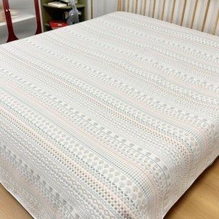 Pure Cotton 6-Layer Gauze Soft Mat Bed Cover, Four-Season Bed Bed Sheets, Breathable, Sweat-Absorbent, Non-Stick, Maternal and Infant Category A, Machine Washable