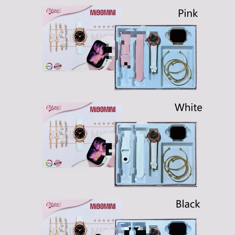 Cross-Border Hot-Selling Mi90 Series Women's Smart Watch Bracelet Quartz Watch Combination Gift Set Factory Supply Cross-Border Hot-Selling Mi90 Series Women's Smart Watch Bracelet Quartz Watch Combination Gift Set Factory Supply