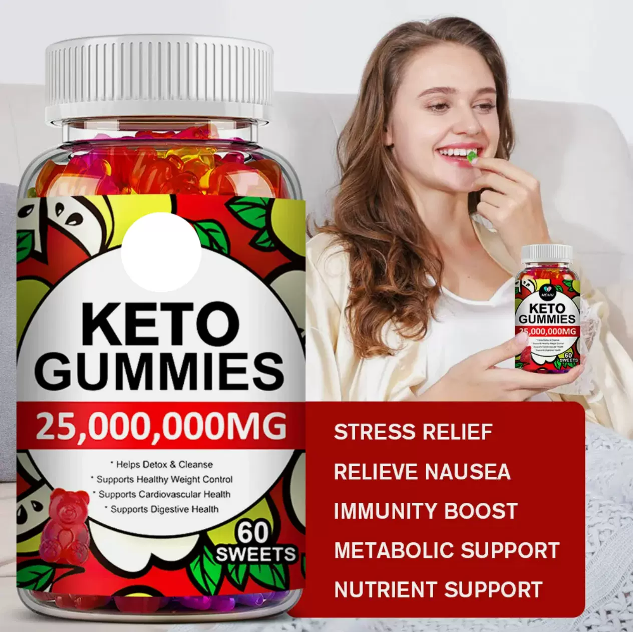 跨境外贸出口 苹果醋软糖Keto Apple Cider Vinegar Gummy