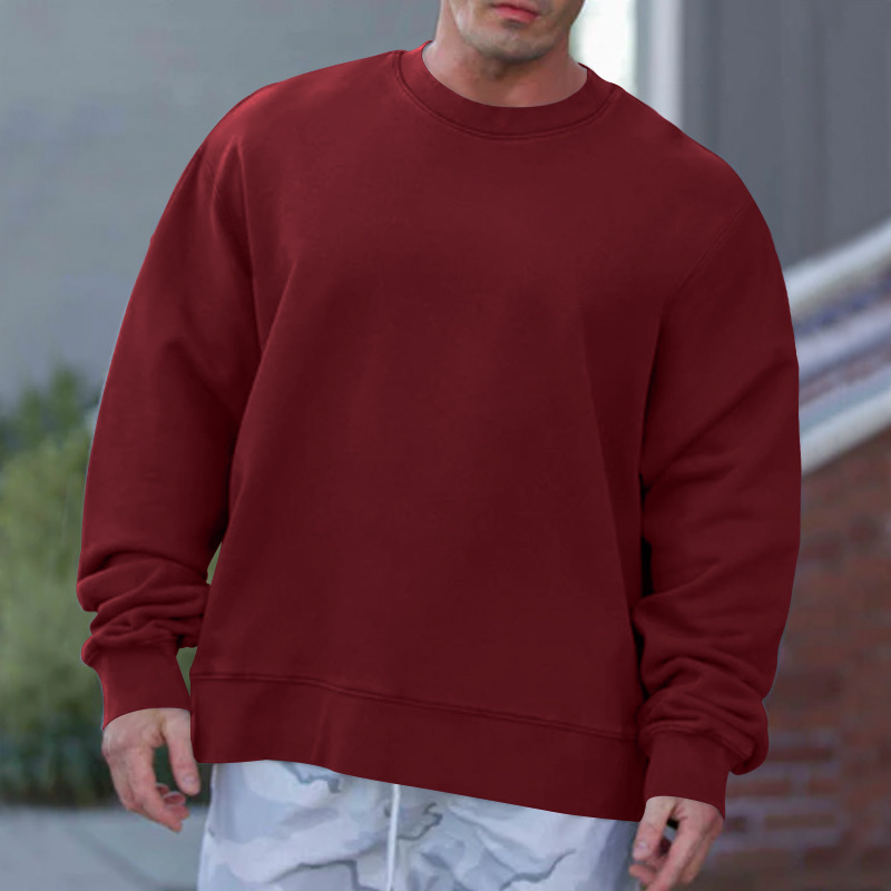 Sweater autumn new men's long sleeved pullover thick and versatile round neck sweater_voghion.com