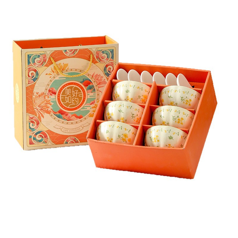 Cerámica de alto valor de primavera platos de cerámica platos de cerámica caja de regalo de eventos de la empresa regalos de vacaciones