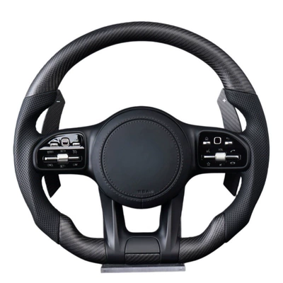 Matte carbon fiber black 809 steering wheel compatible with Mercedes-Benz W204 W205 W207 W211 W213 W22 (Steering wheel) - 809-amg-matte-carbon-fiber-assembly