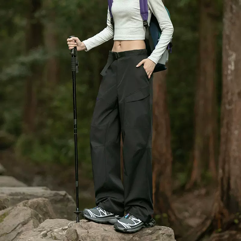 2025新款三防户外登山冲锋裤男宽松直筒工装休闲运动机能裤子女潮