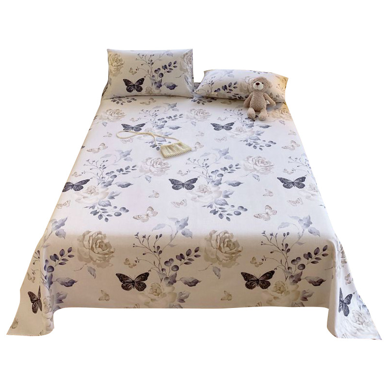 Sábana de tela gruesa vieja de algodón puro pieza individual 100 algodón engrosamiento lino dormitorio pieza individual traje de tres piezas Four Seasons Universal New