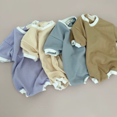 新款北歐ins風寬鬆爬服歐美跨境工廠純棉嬰兒爬衣外貿三角包屁衣