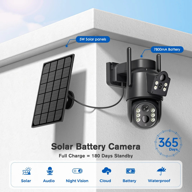 icsee 監視カメラソーラー低電力双眼ワイヤレス携帯電話リモート深センセキュリティ 360 モニター|undefined