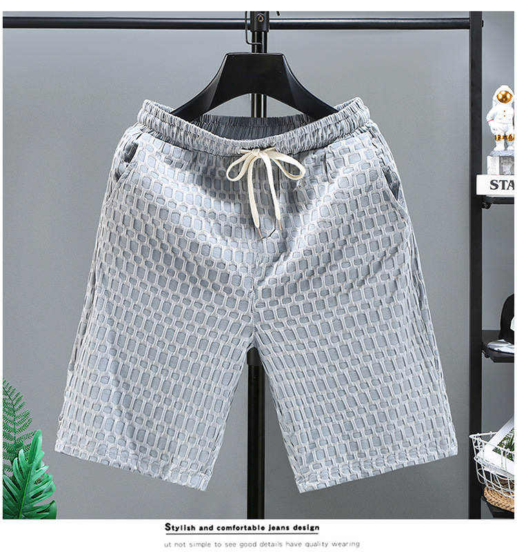 Porter des shorts en été, des hommes de plage tricotés décontractés et minces, des vêtements tendance pour la maison et l'extérieur, des pantalons deux pièces pour hommes_voghion.com