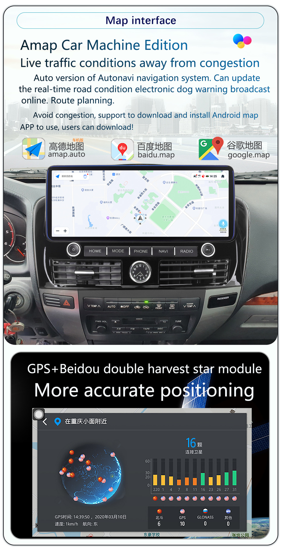 Suitable for 02-09 Toyota Prado High-End Lexus Gx470 Center Console 12.3inch Android Large-Screen Navigation System