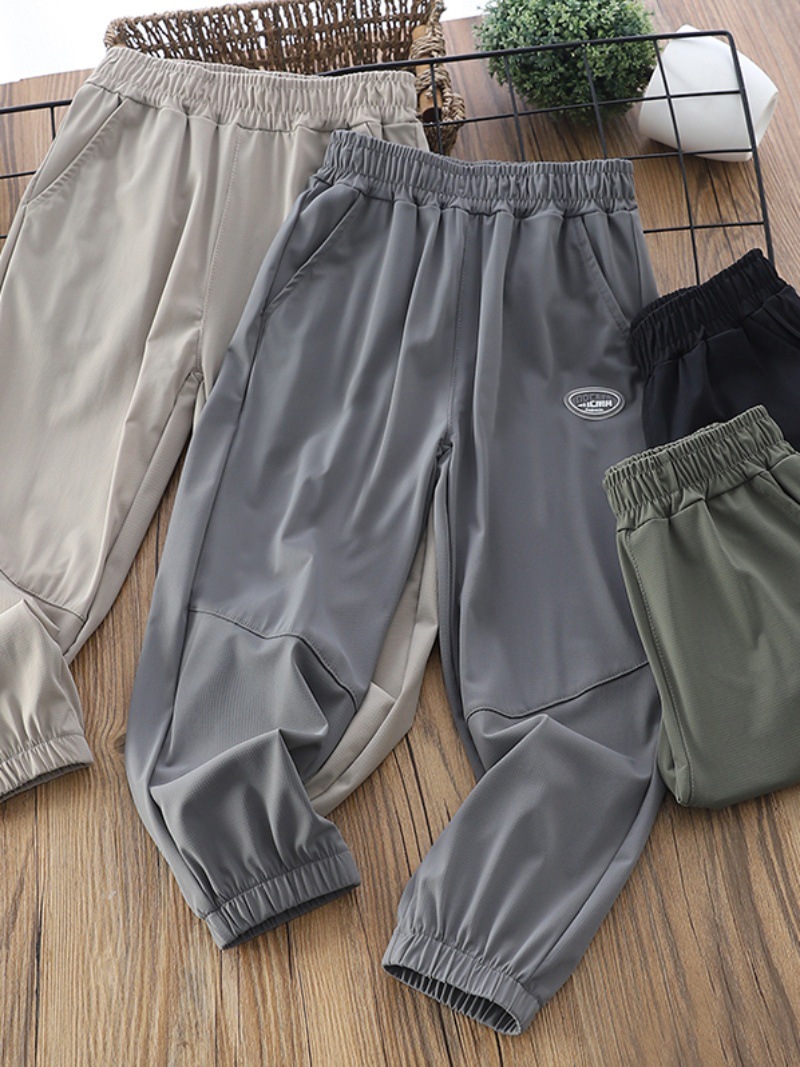 1386# Original Fabric Boys' Ice Silk Quick-Drying Pants Summer Thin Style Children's Pants for Medium and Large Boys Trendy