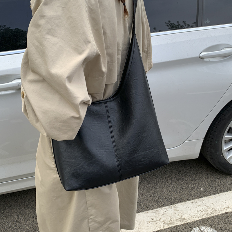 大容量包包女2025秋冬新款简约软皮单肩腋下包复古通勤斜挎子母包|undefined
