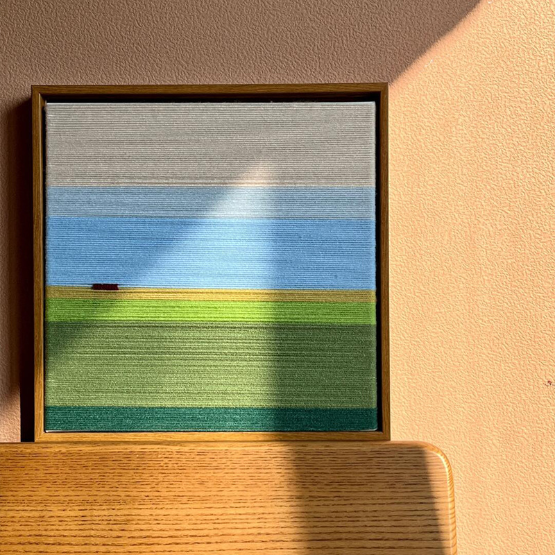 莫兰迪色大海建筑风景客厅装饰画抽象小众艺术油画玄关走廊壁挂画|undefined