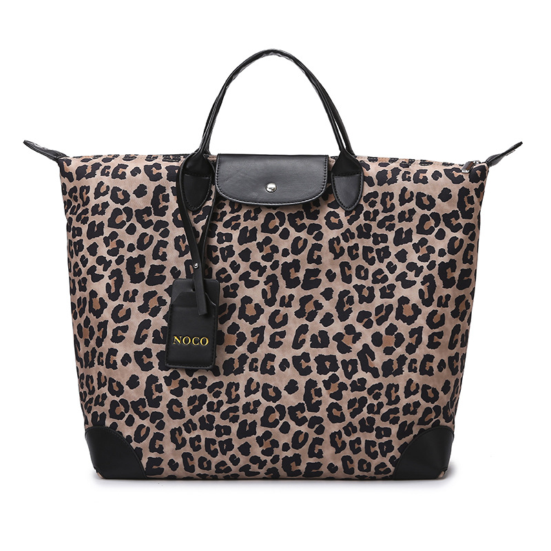 Bolsa de viaje de leopardo transfronterizo, bolsa de yoga, bolsa deportiva de ocio de gran capacidad para mujeres, bolsa de musculación de moda europea y americana.