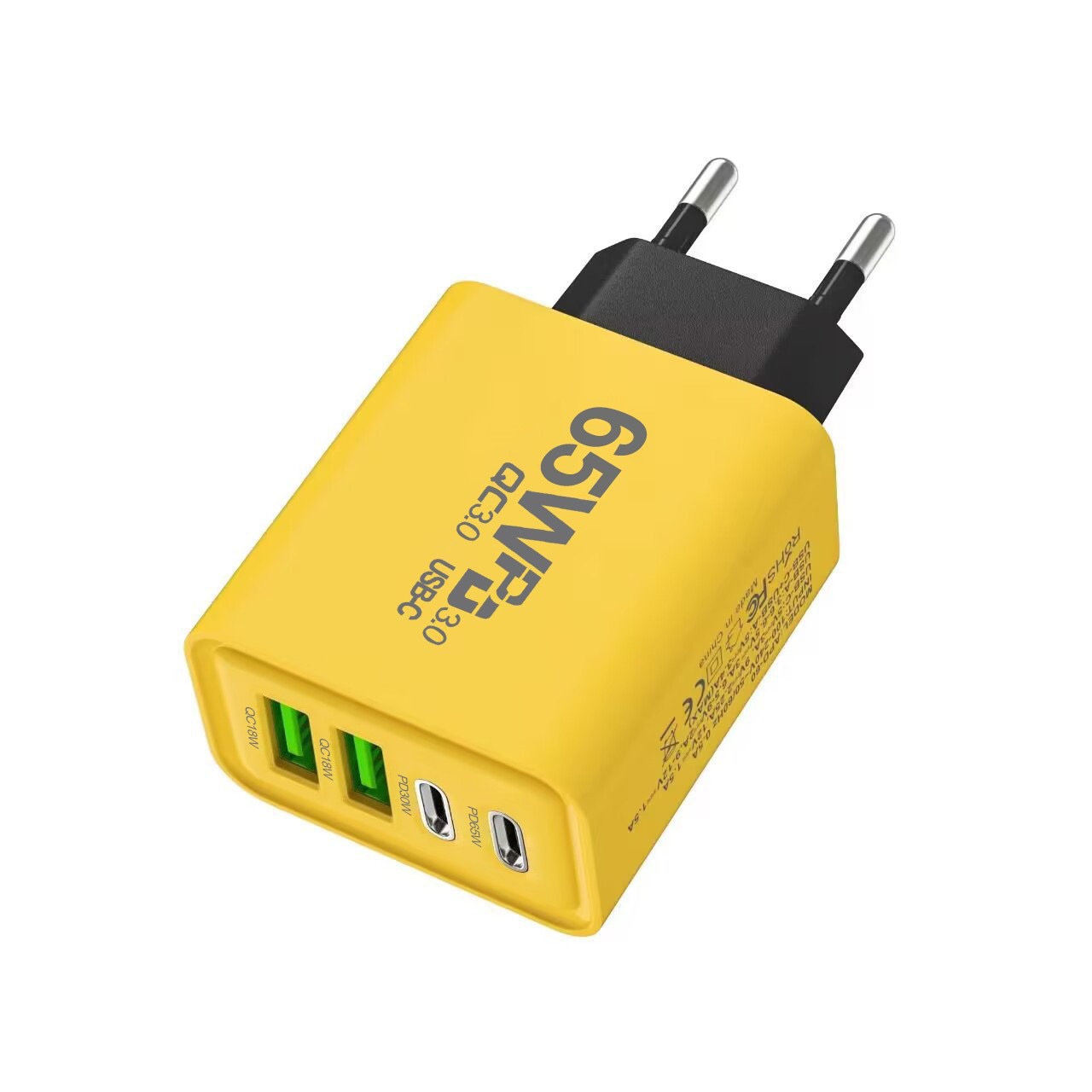 65w 충전기 2A+2C [노란색/맨머리]
