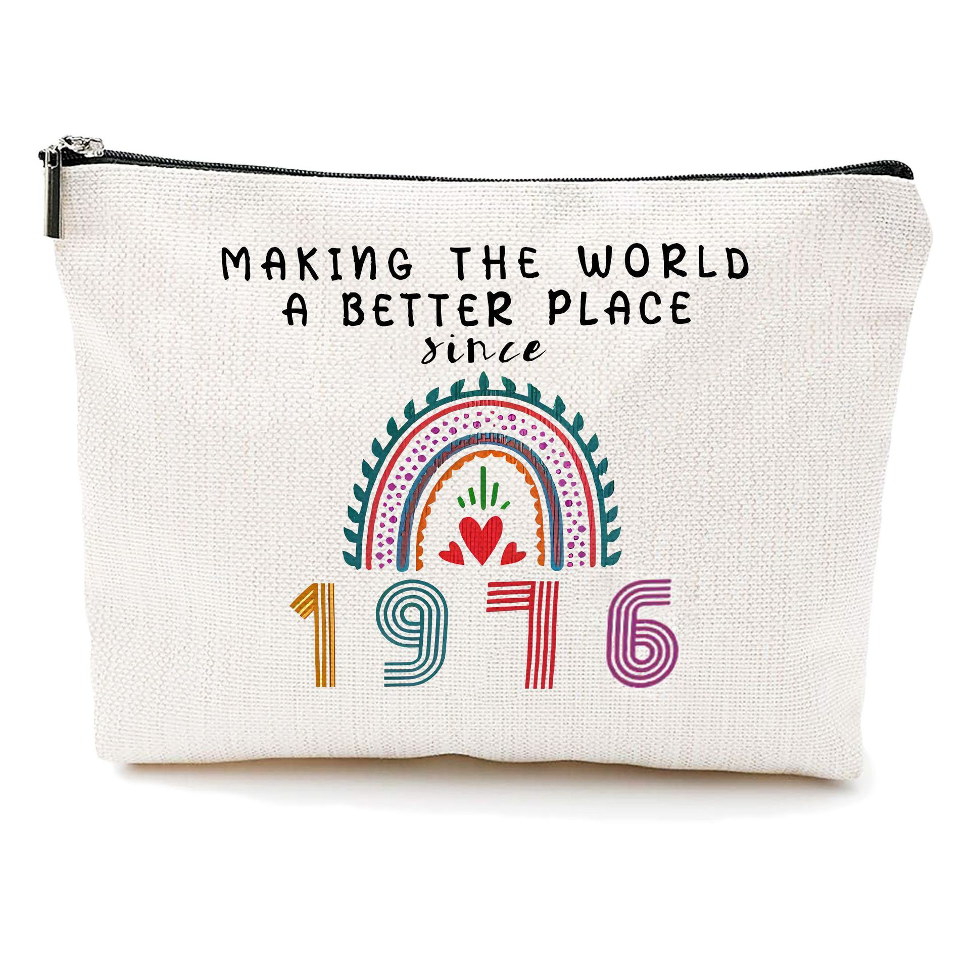 Transfronterizo Amazon explosivo cumpleaños impresión doble cara bolsa de maquillaje bolsa de almacenamiento bolsa de cremallera multifuncional para mujeres