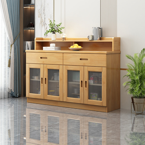 Chinese solid wood sideboard wine cabinet simple modern home restaurant multi-functional storage tea cabinet storage cupboard