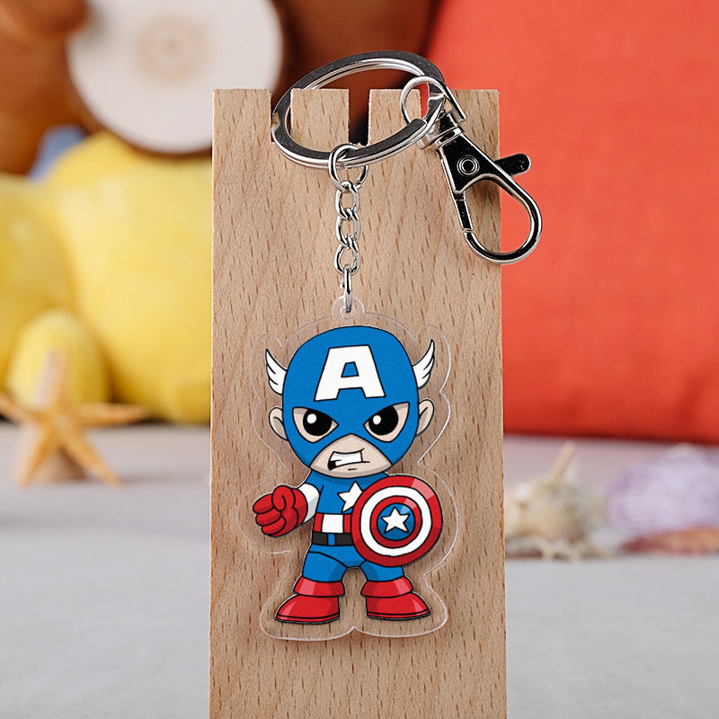 Avengers Alliance Acrylic Keychain Captain America Ant-Man Iron Man Black Panther Transparent Pendant