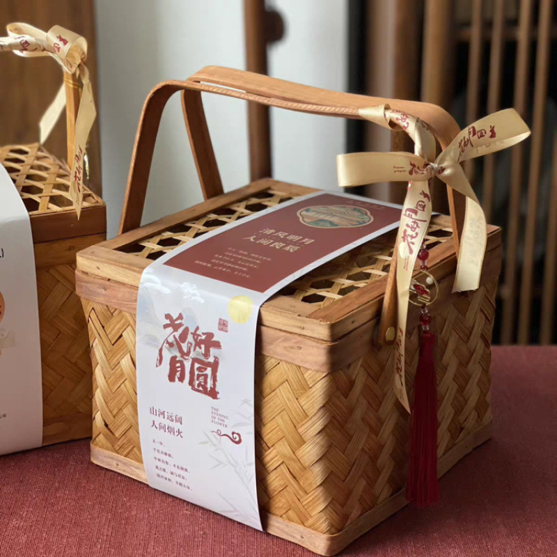 6粒广式冰皮鲜肉流心中秋蛋黄酥中式糕点酥点新款月饼包装盒木盒|undefined