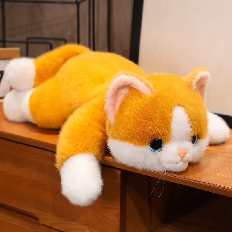 赛特嘟嘟趴姿小猫玩偶可爱猫咪毛绒玩具仿真猫公仔娃娃生日礼物|undefined