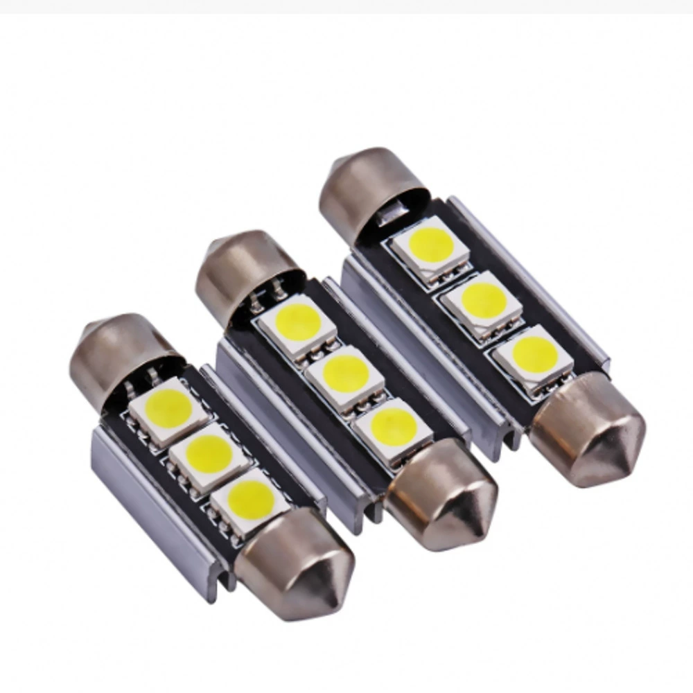 Светодиодный декодирование Canbus двойной наконечник 5050 3 лампы Свет для чтения крыша свет номерного знака бесконечный красный Ледяной Синий