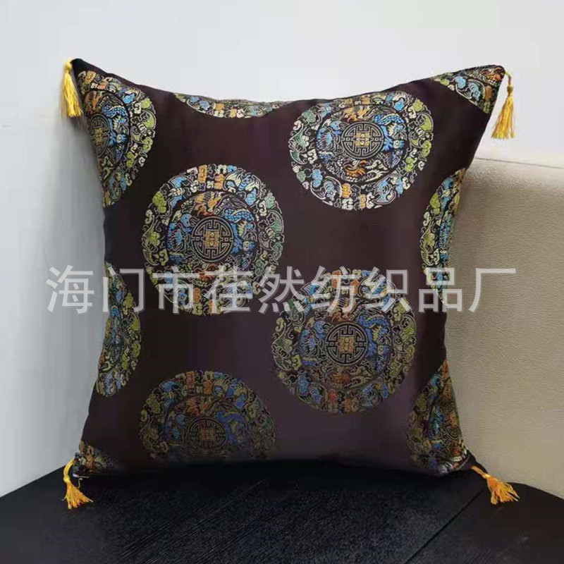 中国の古典的なスタイルの錦織のクッションカバーの赤い木の実木のソファーの装飾のお茶の椅子のクッションの抱き枕カバーの自動車のクッション|undefined