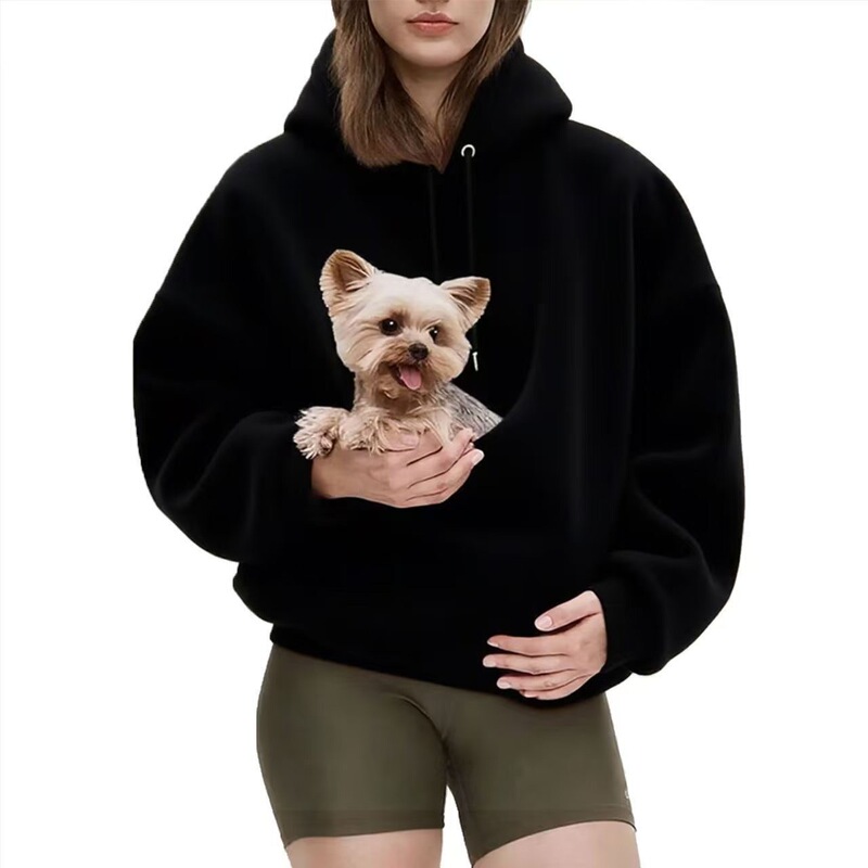 Long-sleeved hoodie, a stylish and unique pet hoodie with a hood, European and American style, cool and sophisticated, with large pockets, solid color Long-sleeved hoodie, a stylish and unique pet hoodie with a hood, European and American style, cool and sophisticated, with large pockets, solid color