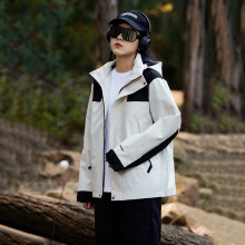 2024新款拼色三合一冲锋衣女士单层防风防水春秋季户外男夹克外套