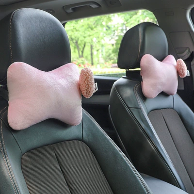 Car Cushion, Neck Pillow, Car – Headrest - pink-pink-love-pair