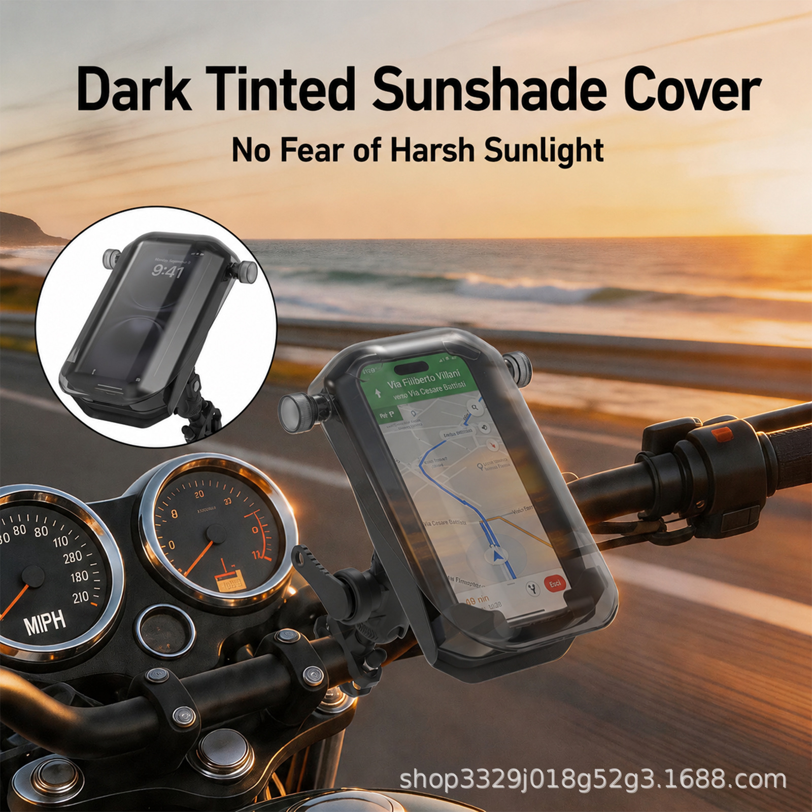 Motorcycle Shockproof Navigation Phone Holder Cross-Border Delivery Riding Outdoor Electric Vehicle Rainproof Phone Support Stand