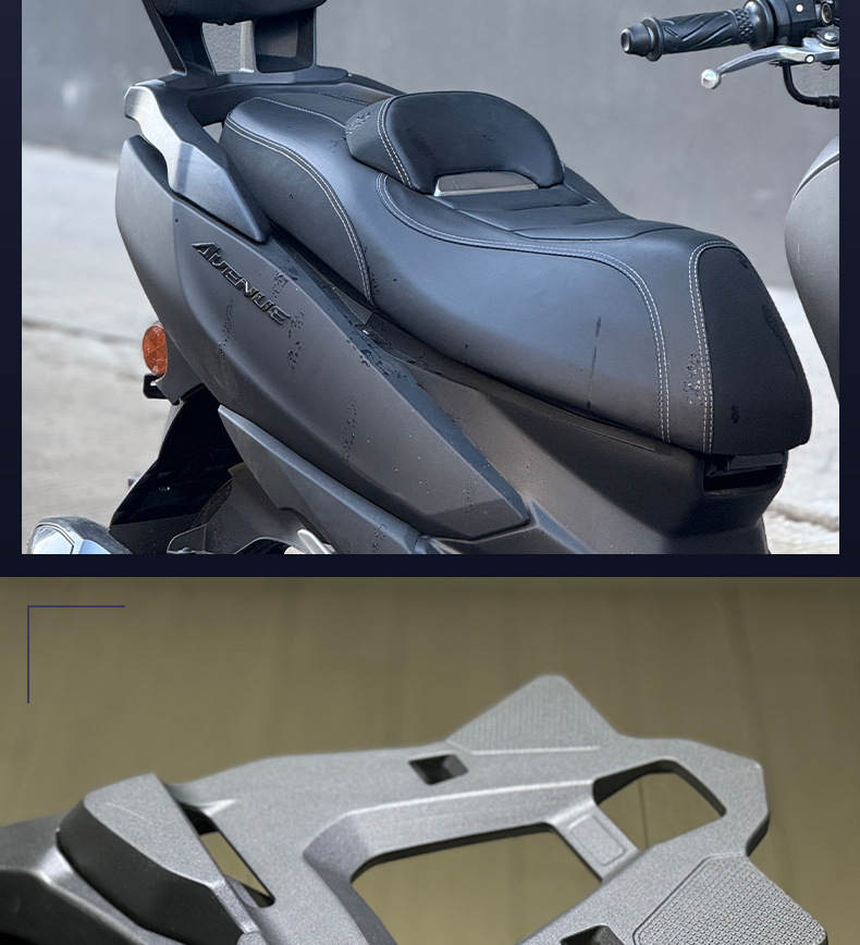 Suitable for Yamaha Xingying 125 Modified Rear Backrest, Thickened Aluminum Alloy Material, Xingying Rear Passenger Backrest Cushion