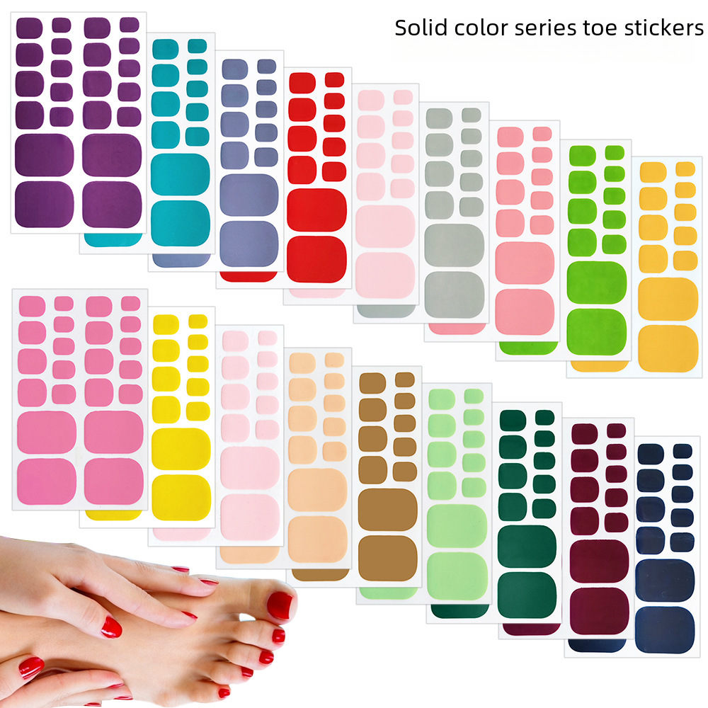 Meizi solid color foot nail stickers Macaron toe stickers full spot wholesale simple foot nail stickers mixed batch