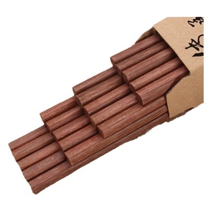 Factory Direct sales non-mildew logs non-paint wax-free solid wood chopsticks restaurant household red sandalwood chicken wing wooden chopsticks
