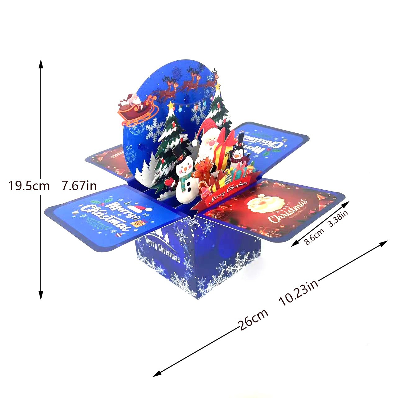 눈사람 크리스마스 입체 상자; 사양은 사용자 정의 할 수 있습니다
