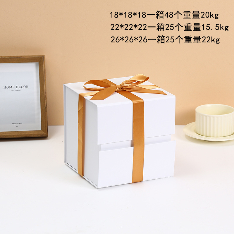 Caixa de regalo de cinta simple, caja de embalaje plegable, caja de regalo de cumpleaños, cosméticos, caja de regalo