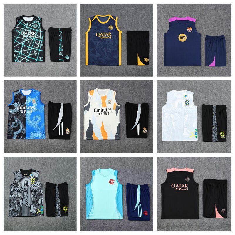 Wholesale Football Uniforms Training Uniforms Vests Inter Milan Paris Real Madrid Barcelona Liverpool Brazil Training Uniforms