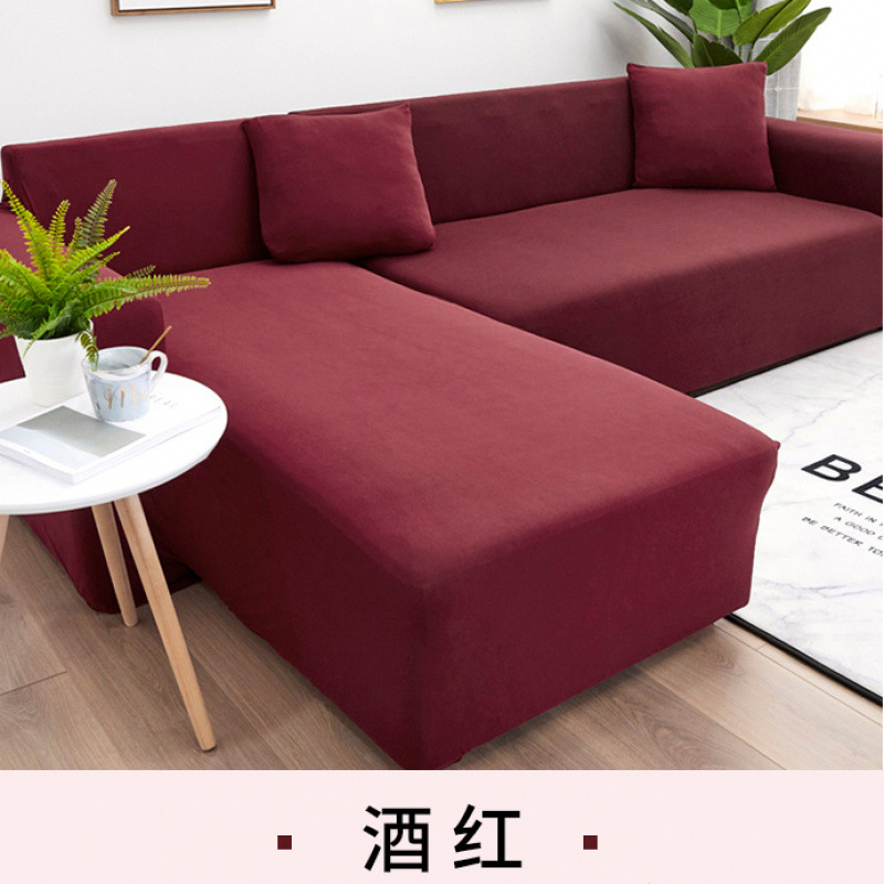 Color sólido cuatro estaciones cubierta de sofá universal estilo nórdico de punto elástico todo incluido cubierta de sofá alfombra de polvo
