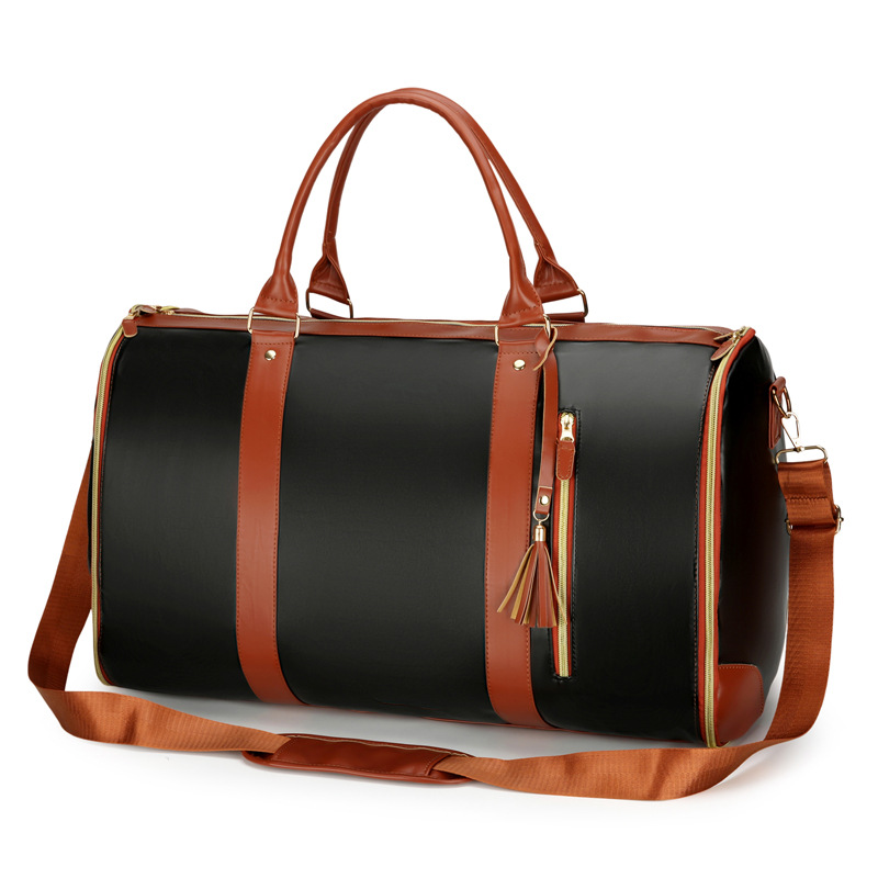 24 bolsas de moda transfronterizas nuevas bolsas de trajes plegables para hombres y mujeres bolsas de viaje multifuncionales portátiles bolsas de viaje de almacenamiento PU