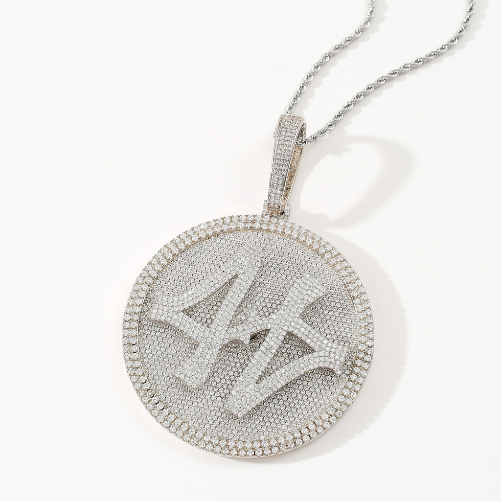 Rotatable Pendant Necklace For Men Solid Zircon Hip Hop Style_voghion.com