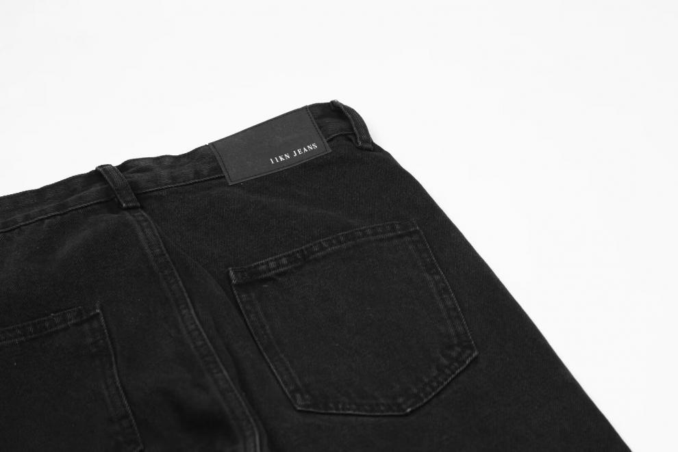 Men's High Street American Retro Washed Denim Jeans Loose Fit Slightly Flared Wide Leg Floor Length Slimming Blue Jeans_mkmklike.com