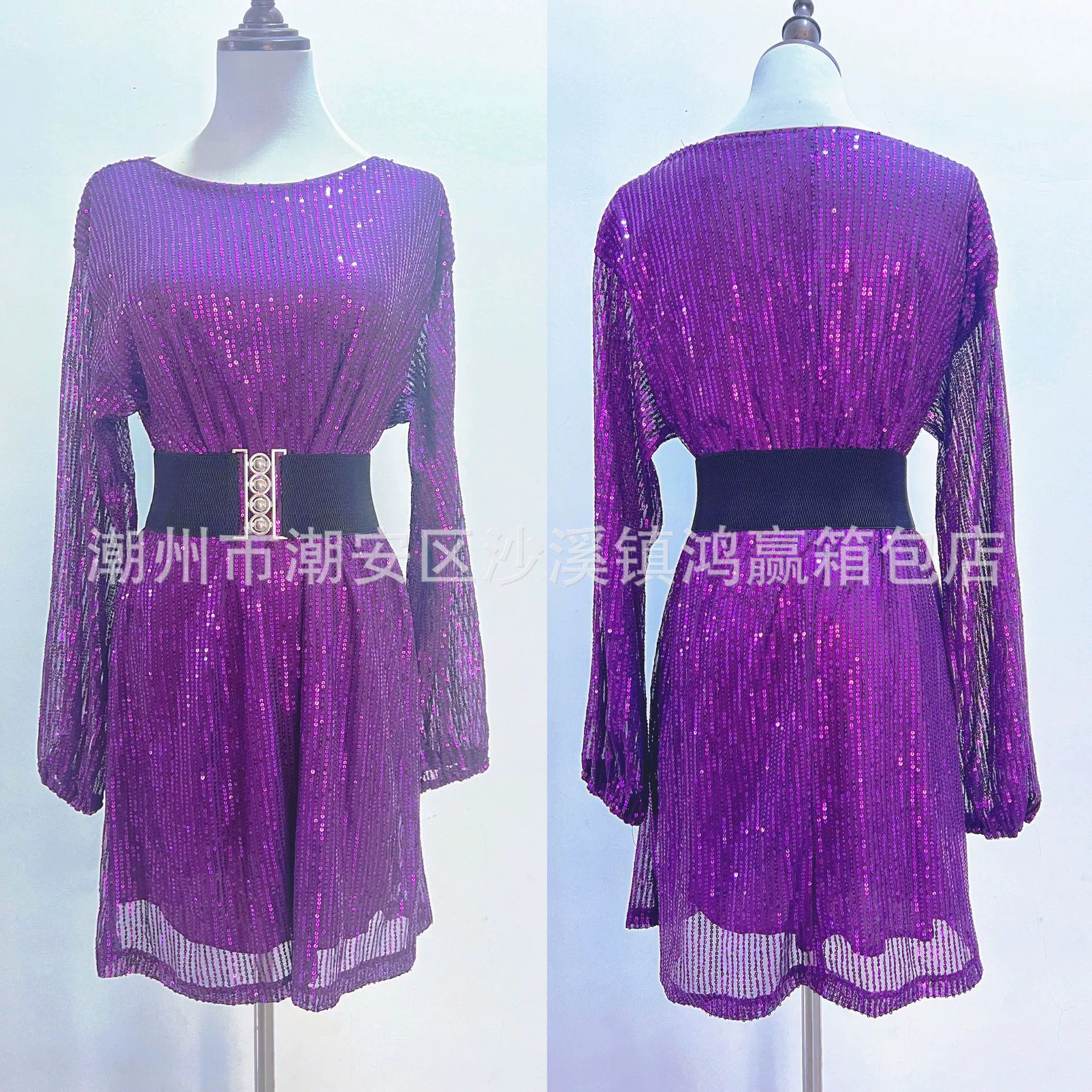 Новая мода дикая роскошная талия с тонким круглым вырезом