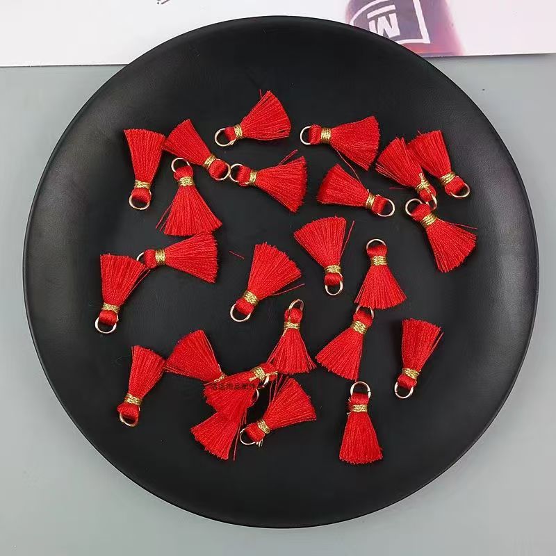 多色2cm带圈金线迷你流苏国风流苏穗子手工diy发饰耳饰吊坠配件