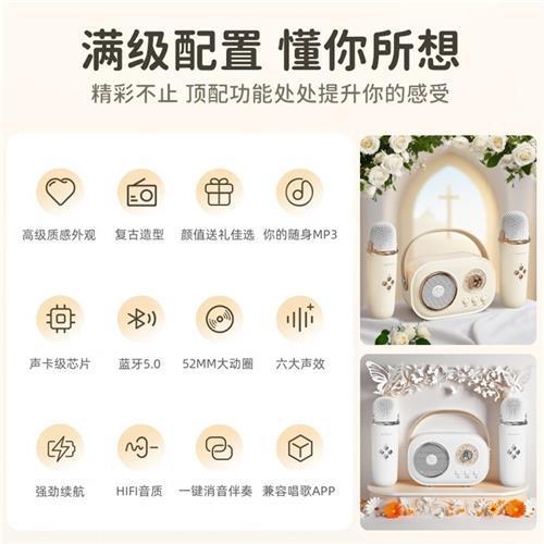 便携式K歌音箱家用户外小型蓝牙音箱话筒一体手提便携音响扩音器|undefined