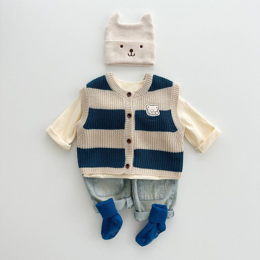 Preppy Style Pastoral Stripe Cotton Hoodies & Knitwears display picture 1