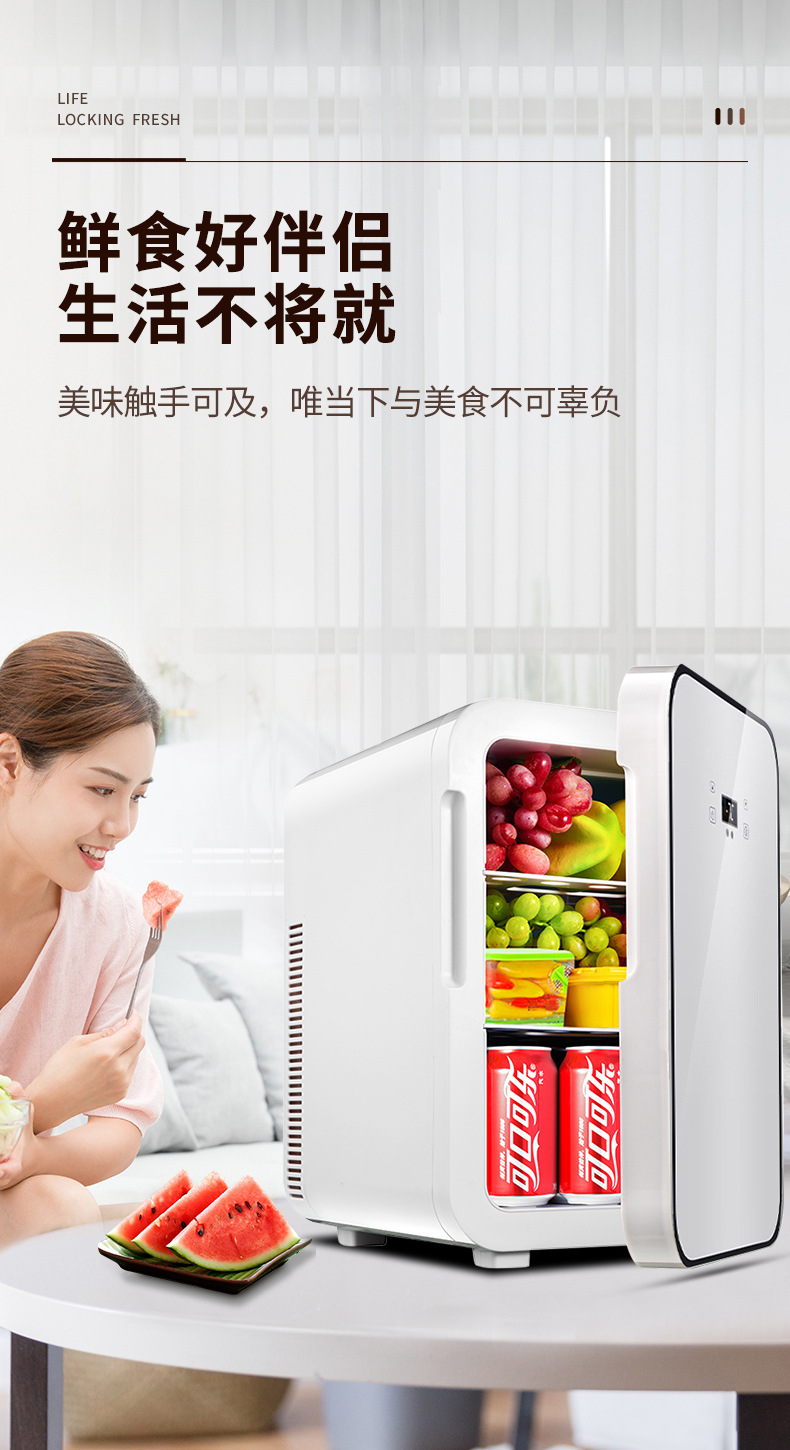 Cross-Border Car Refrigerator, Mini Refrigerator, Cosmetics Refrigerator, Small Refrigerator, Dual-Use for Dormitory, Car and Home, Gift