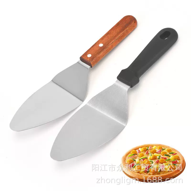 工厂直销披萨铲木柄塑料柄烘焙铲子 不锈钢蛋糕铲加宽铲面三角铲
