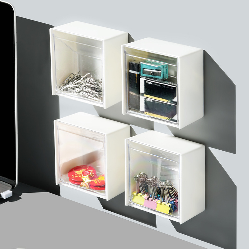 Wall-Mounted Flip-Top Storage Box Bathroom Waterproof Cotton Swab Box Storage Organizer Storage Box Tissue Box Remote Control Box