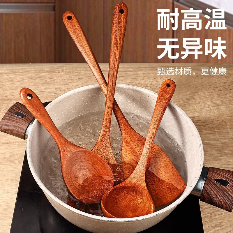 Grado alimenticio panela de madera antiadherente casera madera alargada resistente a altas temperaturas verduras fritas panela de cocina panela de cocina panela