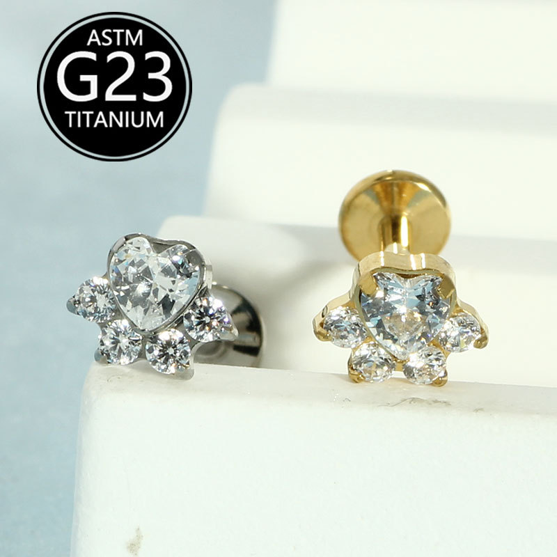 Labret piercing jewelry detail image