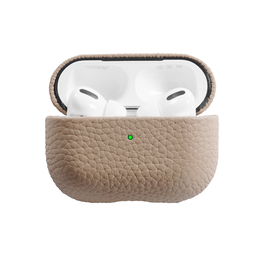 Кожаный защитный чехол Two Windows с текстурой личи для AirPods