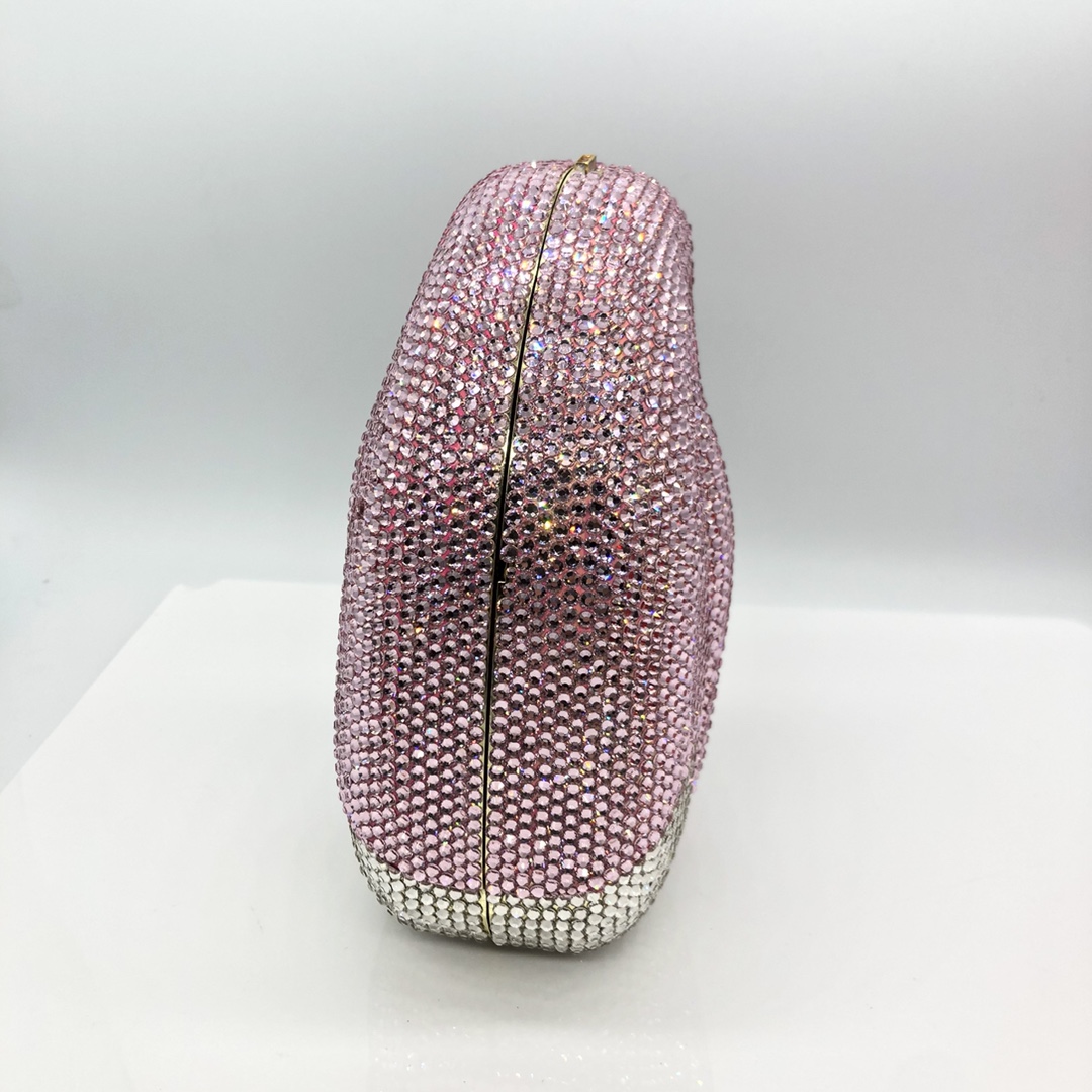 Túi clutch dạ tiệc hình chim cánh cụt đính kim cương cao cấp, cầm tay sang trọng — Màu hồng, Đen trắng, Màu đen, Cá tính đặt làm